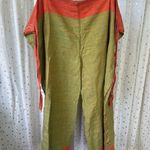 Unbranded Bohemian Embroidered Self Tie 80s Inspired Wrap Around Midi Pants S/M Green Size M Photo 1