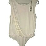 A New Day Cream Sleeveless Drape Front Bodysuit, XXL Photo 0