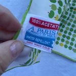 Vintage “ A Paris Scarf” 26” X 26” Apples print Japan hand rolled. Green Photo 7