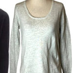 Madewell  Gray Scoop Neck Long Sleeve Knit High Low Sweater Top Size XXS Photo 0