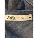 ZARA  Blue Denim Strappy Mini Dress Womens S Swingy Summer Cotton Chic Vacay Photo 7