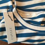 Capulet "Sandra" Cream & Teal Striped Bodysuit Photo 7