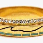 Pura Vida  ring Gold & Turquoise style stackable wave figet NEW size 8 Photo 0