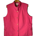 Talbots  Vest Women XL Pink Quilted Button Front Lightweight‎ Outdoor Preppy Photo 0