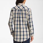 The North Face  Valley Twill Flannel Shirt Women’s size Small Gravel‎ Navy Blue Photo 1