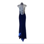 Abyss By Abby  royal blue halter neck strappy back maxi evening party‎ dress Sz L Photo 5