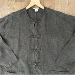 Dosa 100% Linen Crew Neck Chore Coat Jacket in Dark Brown Charcoal Size 3 M/L Gray Size M Photo 3
