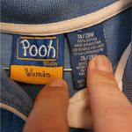 Disney Pooh Woman Blue Embroidered Polo Size 26/28 W 100% Cotton  Photo 3