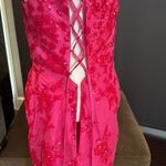 Women’s Pink Mermaid Fit Prom Party Dress Sparkly Sequins Lace Up Back Size 6 Photo 6