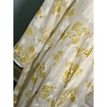 Mi Ami Ivory And Mustard Sheer Floral Print Textured Open Kimono, L/XL White Size L Photo 2