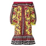 La DoubleJ Paloma short cotton trapeze dress in Cartwheel Giallo geometric print Yellow Size XL Photo 2