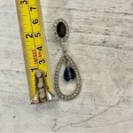 Charter Club NWT silver tone and blue rhinestone drop earrings Photo 2