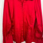 Lane Bryant 22/24 Womens Button Down Shirt Top Red Long Sleeves Cotton Spandex C Photo 4