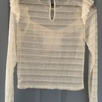 Aeropostale White See Through Ruffled Shirt Photo 3