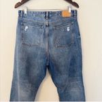 Avec Les Filles Distressed Raw Hem Straight Leg Jeans Size 31 NEW Medium Blue Photo 6