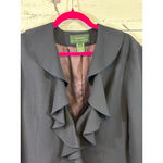 Women's Lauren Ralph Lauren Black Ruffle Blazer Plus Size 14 Photo 4