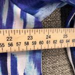 Chico's Women's Blouse Size XL Hi Low Top Blue Purple Floral Print Art Too Wear A Photo 8