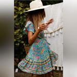 Princess Polly  V-Neck Floral Print Ruffle Wrap Mini Dress Blue‎ Bohemian Size 2 Photo 3