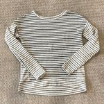 Lou & grey Gray Striped Crew Neck Pullover Sweater Photo 0
