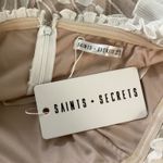 Saints + Secrets NWT  Ivory Sheer Overlay Lace Ruffled Off Shoulder Dress Size L Photo 4