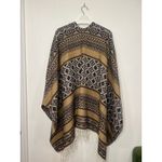 Boutique Women’s Viscose Boho Western Fringe Cozy Poncho OS Photo 3