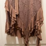 Tiger Mist  - Brown Strapless Dress with Ruffle Hem Photo 4