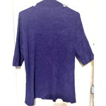 Coldwater Creek  Silk Knit Sweater Purple Turtleneck short sleeves ribbed sz M Photo 4