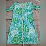Lilly Pulitzer  Palmetto Dress Womens Medium Lagoon Green Wave Rider Cotton Photo 1