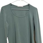 Peruvian Connection  Shirt Womens Green Pima Cotton Long Sleeve Pullover SZ S Photo 2