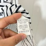 11.1 TYLHO Womans Shirt Dress White /Black Striped Sleeveless Size M Black Size M Photo 2