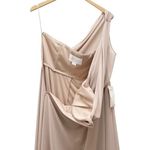 Birdy Grey NWT Kira One Shoulder Maxi Bridesmaid Dress Taupe Chiffon Size XXL Photo 6