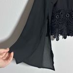 Miss Avenue  Women Embroidered long Sleeve Black Crop Top size Small Photo 4