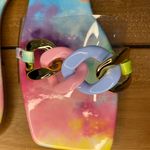 SheIn NWOT Funky Outdoors Flat Slippers, Chain Decor Multicolor PVC Open Toe Slide Sandals Photo 4