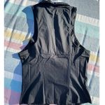 Urban Outfitters UO Party Girl Cotton-Blend Button Down Sleeveless Shirt Black Photo 4