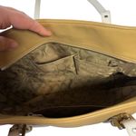 Coach Vintage Hampton Tote Leather Bag Coffee Beige White Trim Double Strap Photo 5