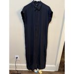 Club Monaco Black Maxi Button Down Floral Textured Danielle Dress Size 8 No Belt Photo 2