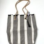 Woven tote bag with small zipper bag boho Black Photo 2
