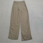 ZARA  Women Wide Leg Pants S 24x30 Beige Viscose Flowy Palazzo Trouser Tan Poor Photo 1