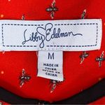 Libby‎ Edelman Bumble Bee Blouse Red Black Medium Long Bell Sleeve Photo 10