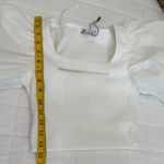 ZARA White Puff Long Sleeve Cut Out Square Neck Crop Top Size S Photo 3