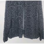 Vtg ‎ 80s Niteline Black Silk Beaded Womens Evening Floral Party Formal Jacket Size L Photo 2