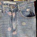 Tinseltown  Light Blue Floral Distressed Wide Leg Jeans Flower Peace Size 7 Jrs Photo 9