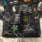 NWOT Pointy Hooded Om Gothic Style Stonewashed Razor Cut Zip Up Hoodie Black Photo 3