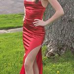 Windsor Red Satin Formal Dress Photo 0