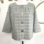 Michael Kors Womens Gray houndstooth Button Up Jacket blazer cape Size Medium Photo 0