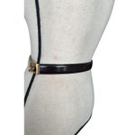 Brighton  Black Dress Belt with Gold Buckle and Smooth Finish Photo 5