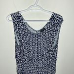 Bobeau  navy ikat fit and flare jersey knit stretch midi dress size M Photo 28