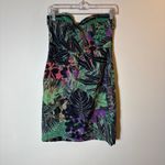 Edme & Esyllte Tropical Floral Strapless Sweetheart Neckline Mini Dress Size 4 Black Photo 3