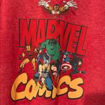 Marvel  Comics Sweatshirt Women’s XL 15-17 Red Acid Wash Fleece Photo 1