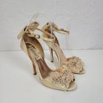 Badgley Mischka LELAH Womens Sandal Size 5.5 Cream Frilly Wedding Bridal Heels Photo 20